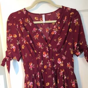 Burgundy floral dress